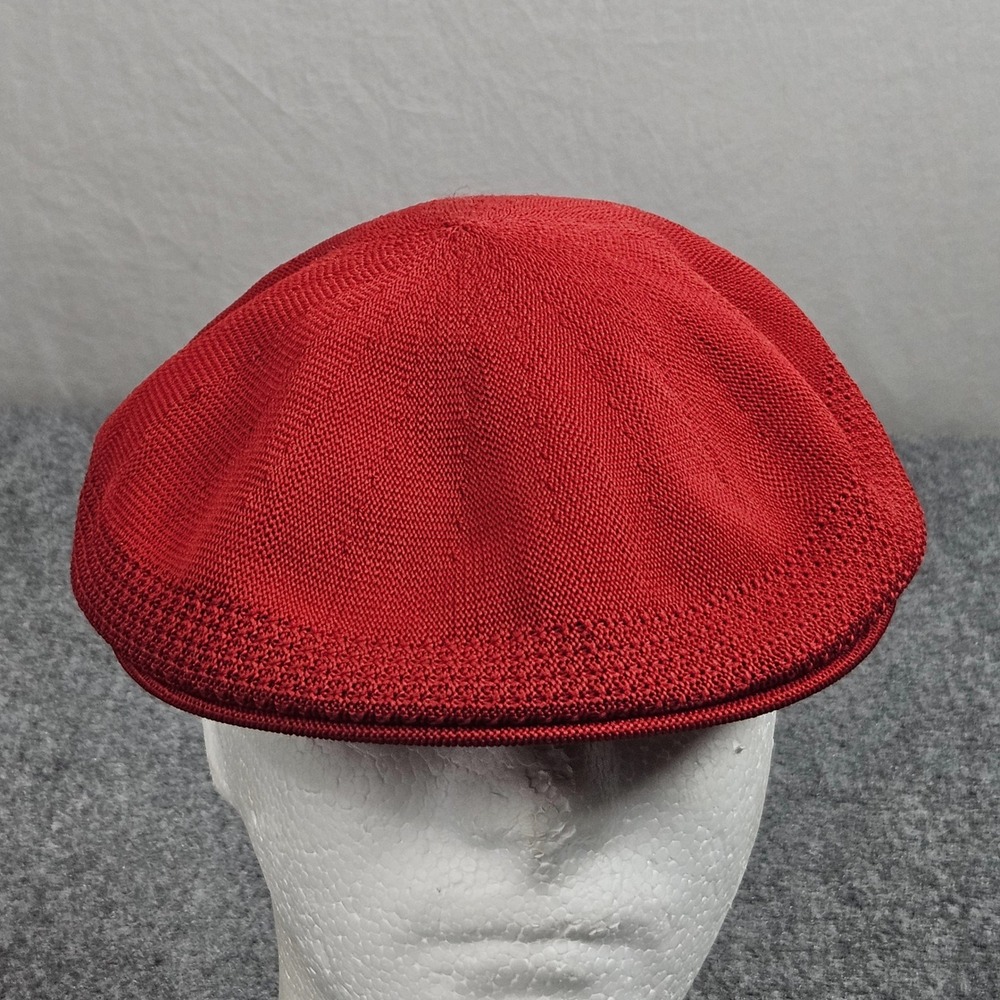 Vintage Imperial Headwear Flat Cap Small Red Knit Driving Taxi Newsboy Hat‎ USA